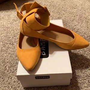 Mustard flats/ ankle buckle